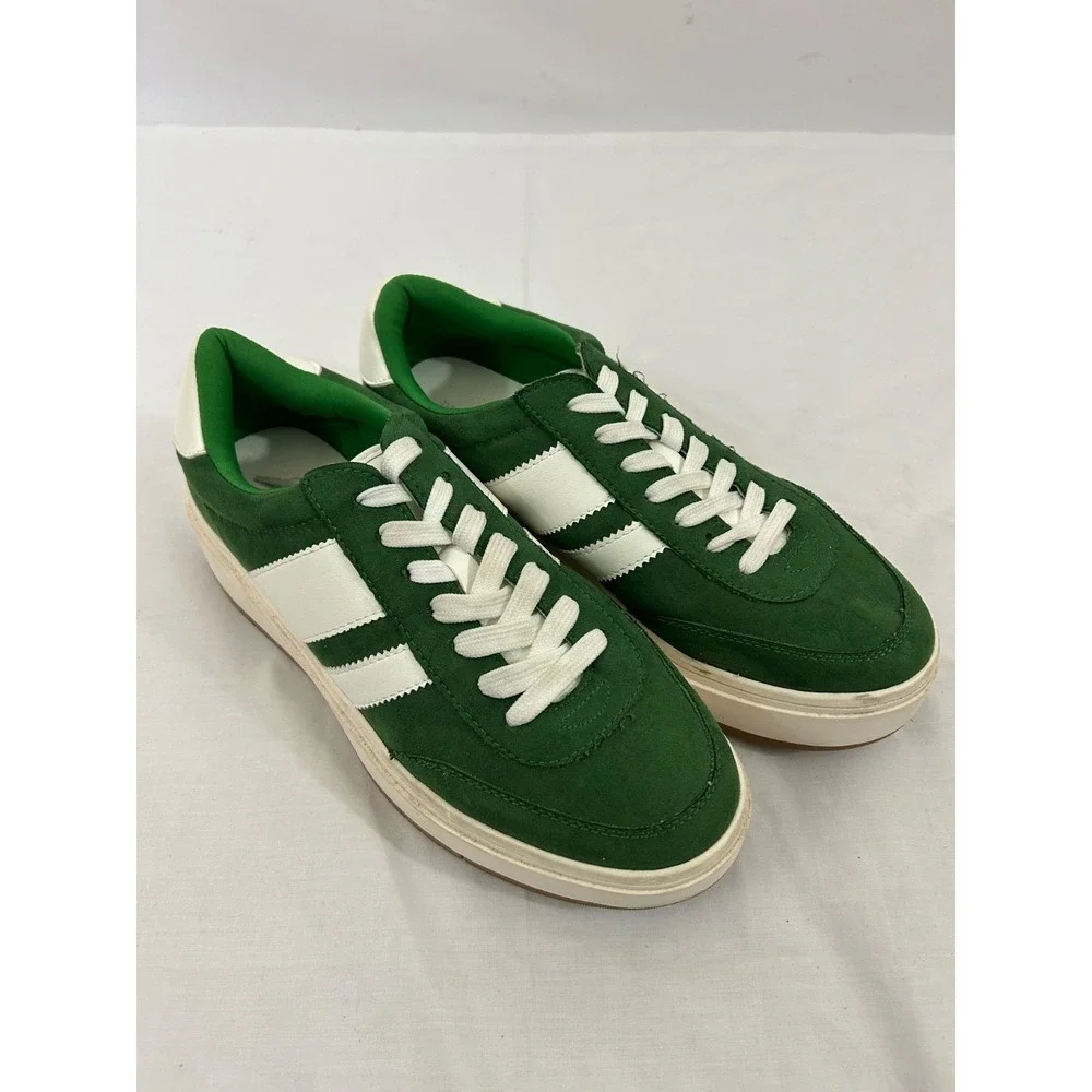Madden Girl Navida Green White  Lace-Up Low-Top Platform Sneakers Sz 9.5
